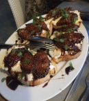 Grilled Bread with Goat Cheese with Nuts and Figs